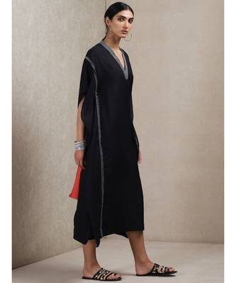 Black Solid Kaftan 3