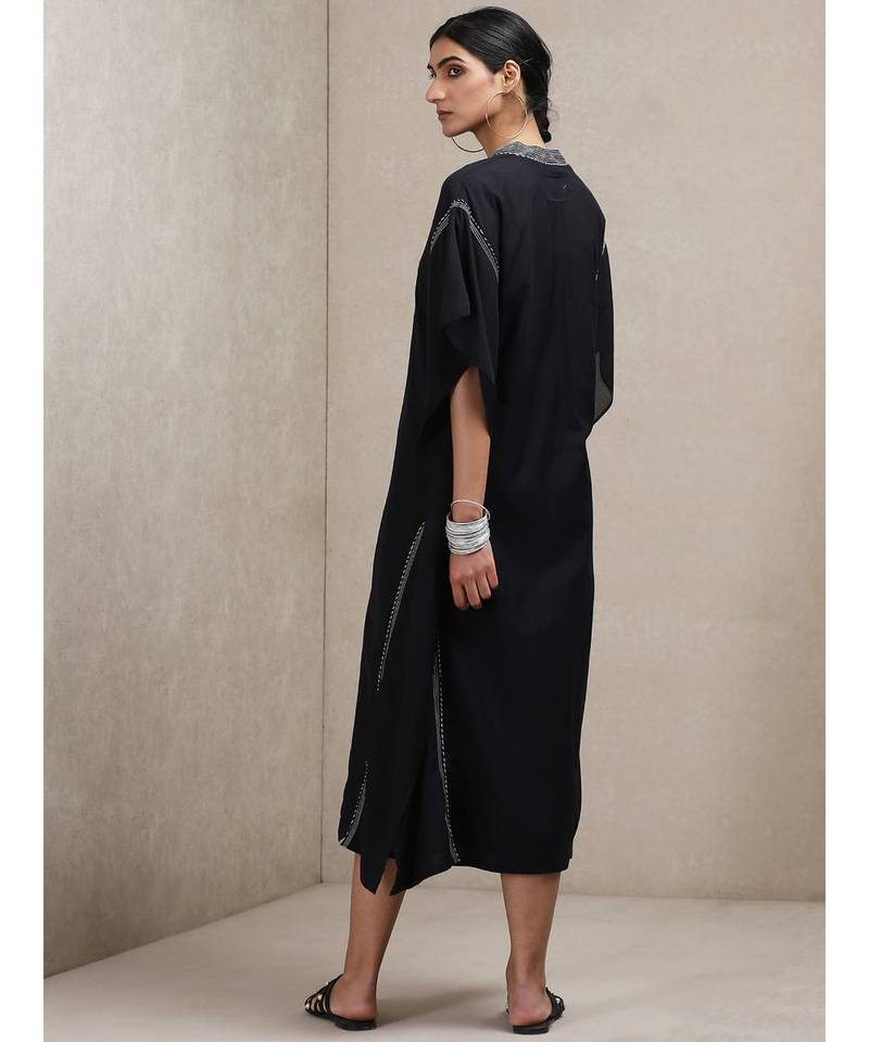 Black Solid Kaftan