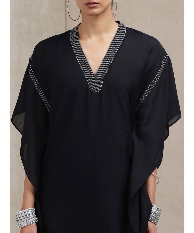 Black Solid Kaftan