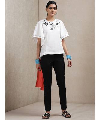 White Floral Kurti 1