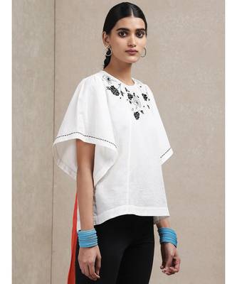 White Floral Kurti 4