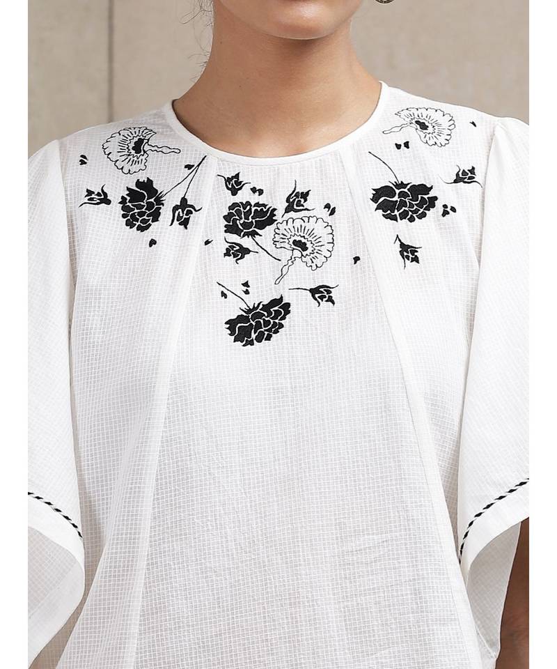 White Floral Kurti