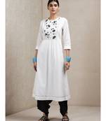 White Floral Kurta
