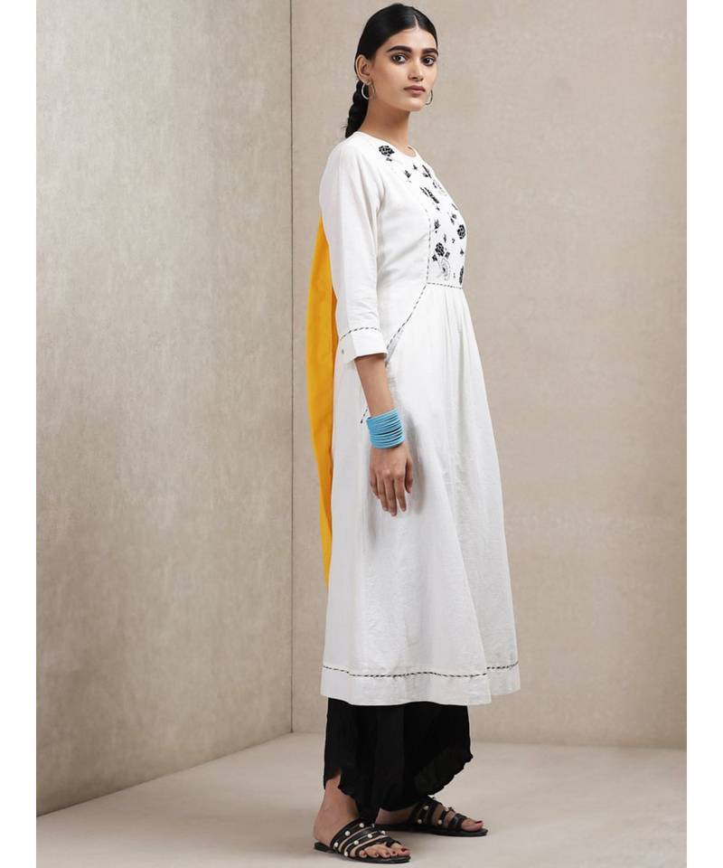 White Floral Kurta