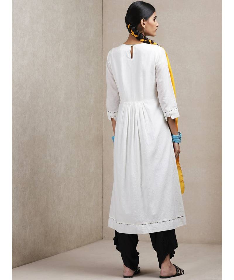 White Floral Kurta