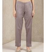 Grey Solid Trousers