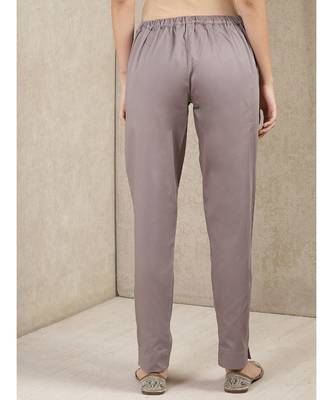 Grey Solid Trousers 3