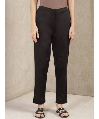 Black Solid Trousers 1