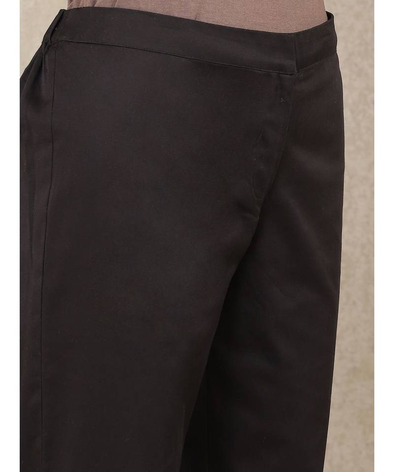 Black Solid Trousers