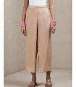 Beige Wide-Leg Palazzos