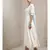 Off White Half Sleeves Long Dress