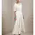 Off White Half Sleeves Long Dress