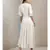 Off White Half Sleeves Long Dress
