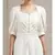 Off White Half Sleeves Long Dress