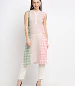 White embroidered cotton kurtas-and-kurtis