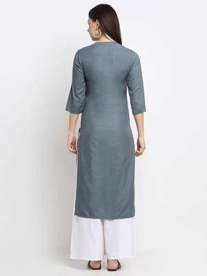 Grey embroidered cotton kurtas-and-kurtis 2