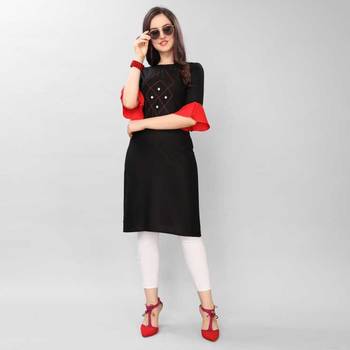 Fashion Kreza Heavy 14 Kg Rayon Women's Stitched Black Kurta 1
