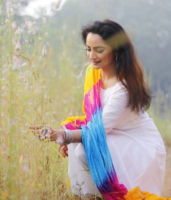 White Low High Kurti with Dhoti 7