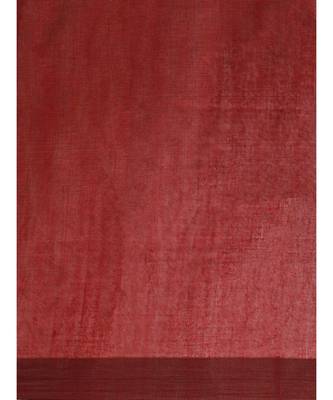 Blue Plain Cotton Handloom Sarees With Blouse 8