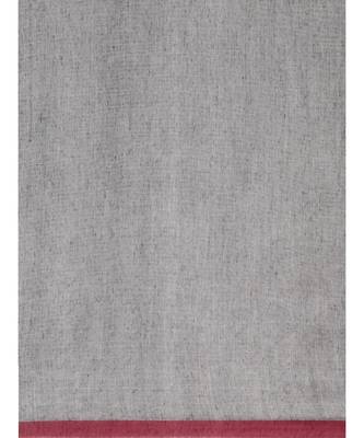 Grey Plain Cotton Handloom Sarees With Blouse 8