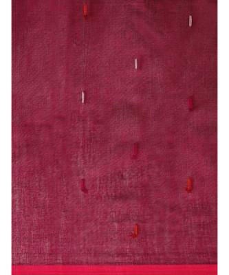 Purple Plain Cotton Handloom Sarees With Blouse 5
