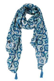 Dazzling Muslin Fabric Rama Blue Printed women scarf/Stoles