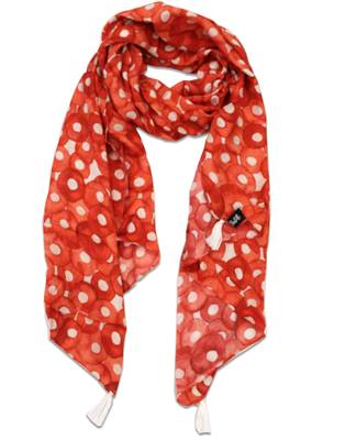 Splendid Muslin Fabric Orange Printed women scarf/Stoles 1