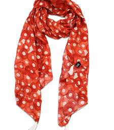 Splendid Muslin Fabric Orange Printed women scarf/Stoles