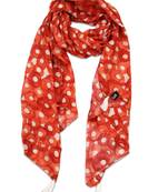 Splendid Muslin Fabric Orange Printed women scarf/Stoles