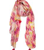 Pleasing Muslin Fabric Multicolor Printed women scarf/Stoles