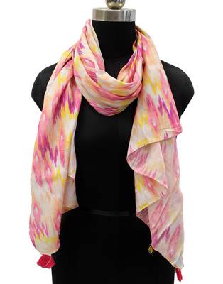 Pleasing Muslin Fabric Multicolor Printed women scarf/Stoles 2