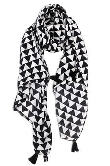 Appealing Muslin Fabric Black And White Printed women scarf/Stoles