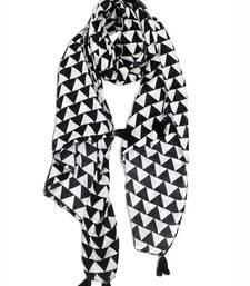 Appealing Muslin Fabric Black And White Printed women scarf/Stoles