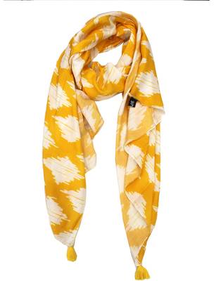 Stunning Muslin Fabric Yellow  Printed women scarf/Stoles 1