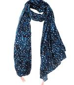 Beautiful Muslin Fabric Rama Blue Printed women scarf/Stoles