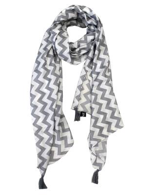 Classy Muslin Fabric Grey Printed women scarf/Stoles 1