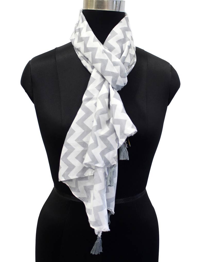 Classy Muslin Fabric Grey Printed women scarf/Stoles