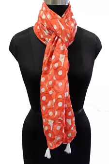 Splendid Muslin Fabric Orange Printed women SQUARE scarf/Stoles