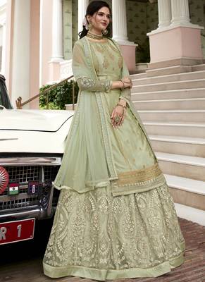 Sea Green Georgette Pakistani Salwar Kameez 1