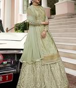 Sea Green Georgette Pakistani Salwar Kameez