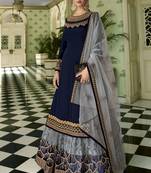 Navy Blue Georgette Pakistani Salwar Kameez