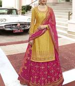 Yellow Georgette Pakistani Salwar Kameez