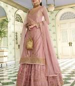 Baby Pink Net Pakistani Salwar Kameez
