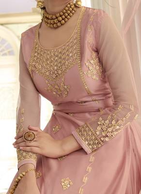 Baby Pink Net Pakistani Salwar Kameez 3