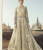 Off White Net Anarkali Salwar Kameez