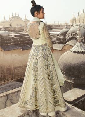 Off White Net Anarkali Salwar Kameez 4