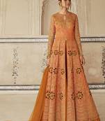 Orange Silk Anarkali Salwar Kameez