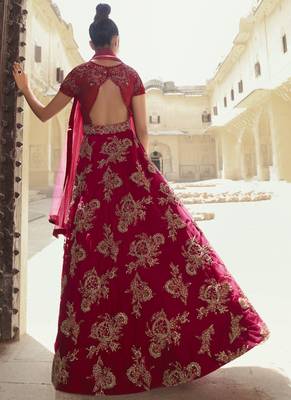 Blood Red Net Anarkali Salwar Kameez 3