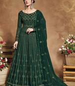 Dark Green Net Anarkali Salwar Kameez