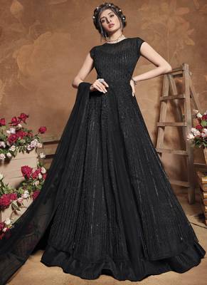 Black Net Anarkali Salwar Kameez 2